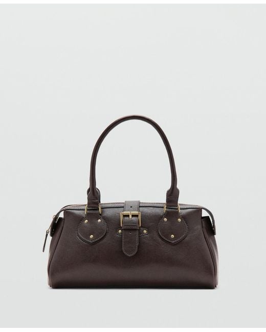 Mango Black Buckle Shoulder Bag