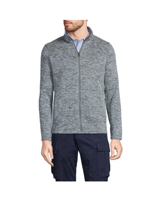 Lands' End Blue Sweater Fleece Jacket for men