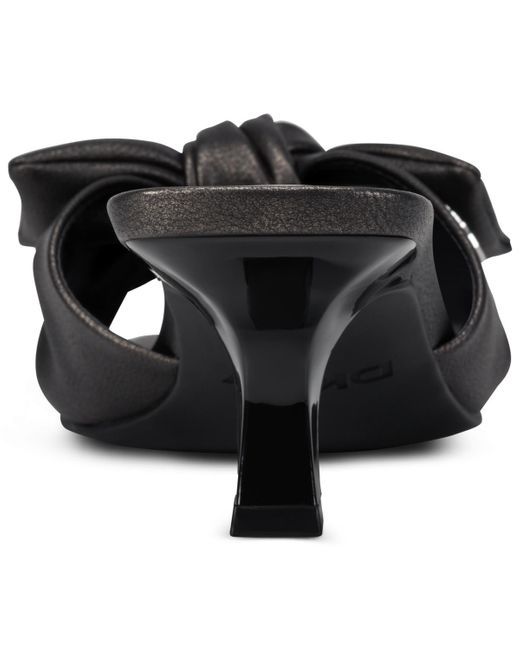 DKNY Black Jalta Bow Slide Dress Sandals