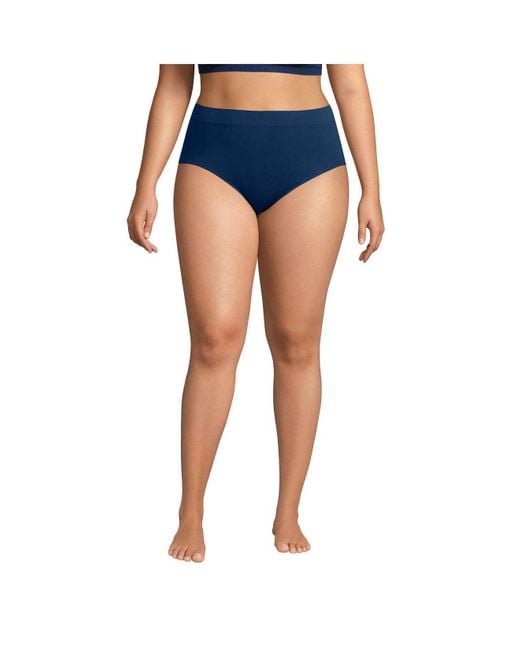 Lands' End Seamless High Rise Brief Underwear 3 Pack in Blue Lyst