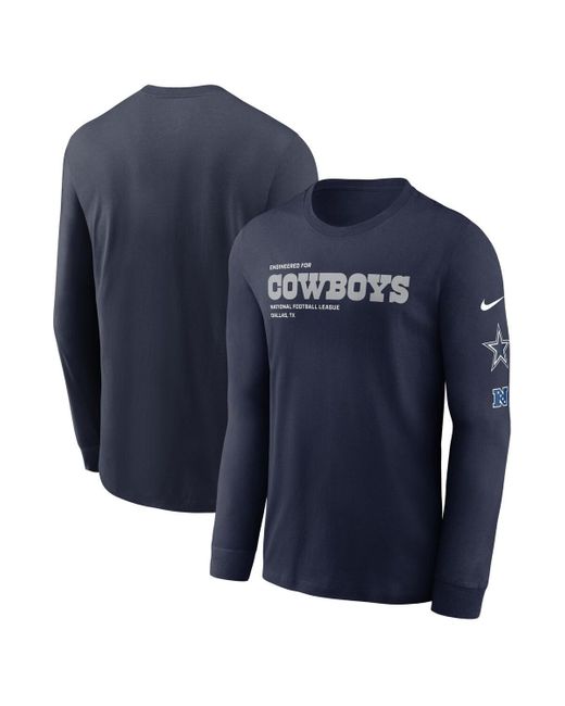 Nike Blue Dallas Cowboys Play To Win Essential Long Sleeve T-shirt for men