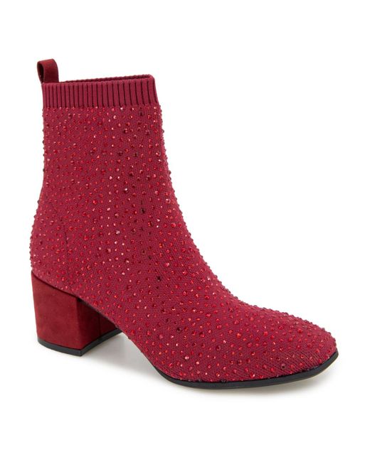 Kenneth Cole Rida Stretch Jewel Pull On Booties in Red Lyst