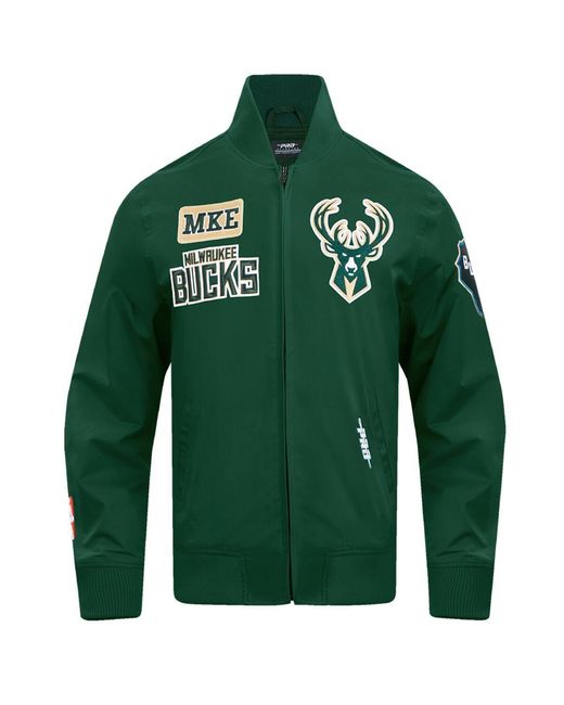 Pro Standard Green Milwaukee Bucks Area Code Twill Full-zip Jacket for men