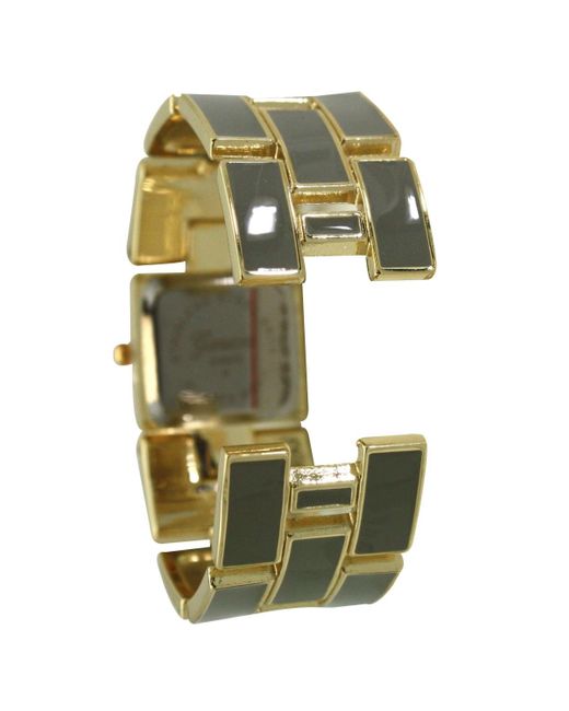 Olivia Pratt Green Gold Details Bangle Bracelet Watch