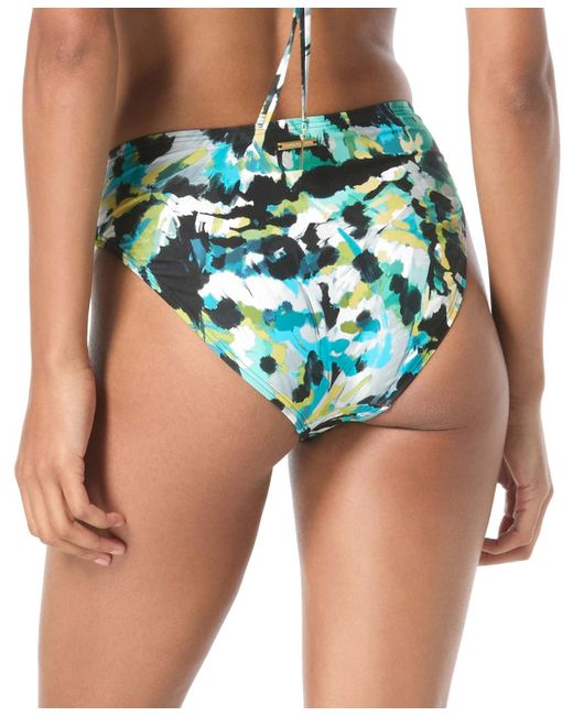 Vince Camuto Blue Printed Twist-front Bikini Bottoms