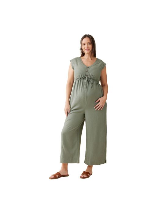 Ingrid & Isabel Green Ingrid + Isabel Maternity Ingrid + Isabel Luxe Linen Jumpsuit