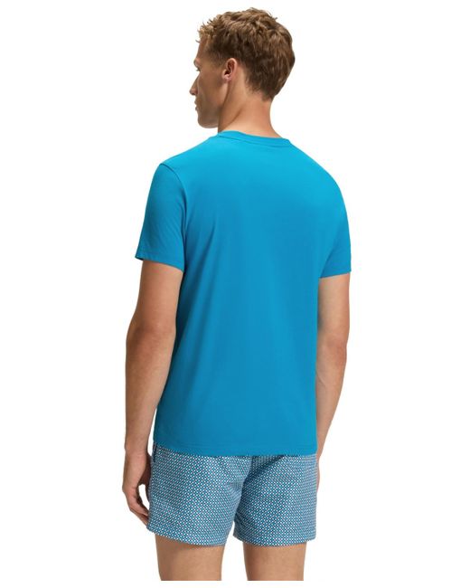BOSS Men's Blue Boss By Spf 50+ Uv Protection Cotton-jersey T-shirt