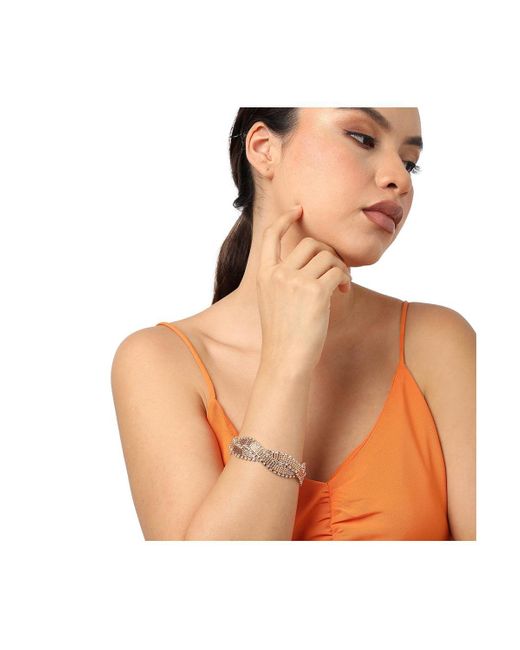SOH White Plated Contemporary Mesh Bracelet