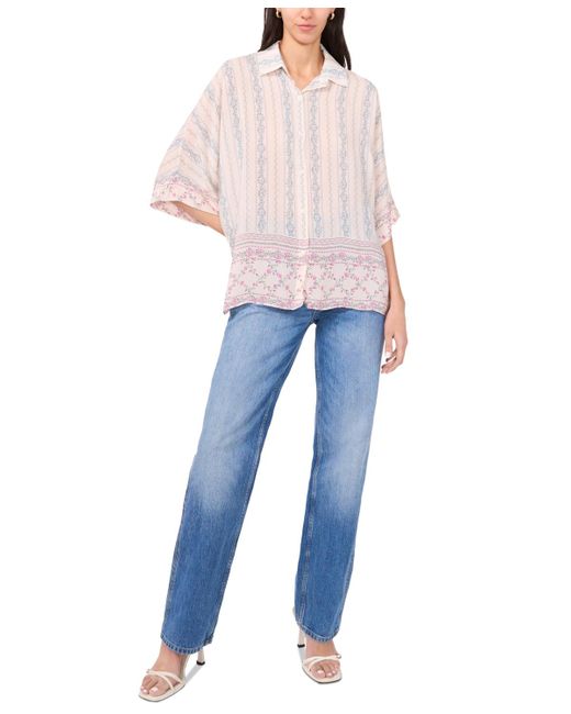 Parker Blue The River Button-front Dolman-sleeve Top
