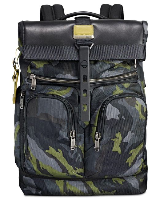 Tumi Green Alpha Bravo London Camo-print Roll-top Backpack for men
