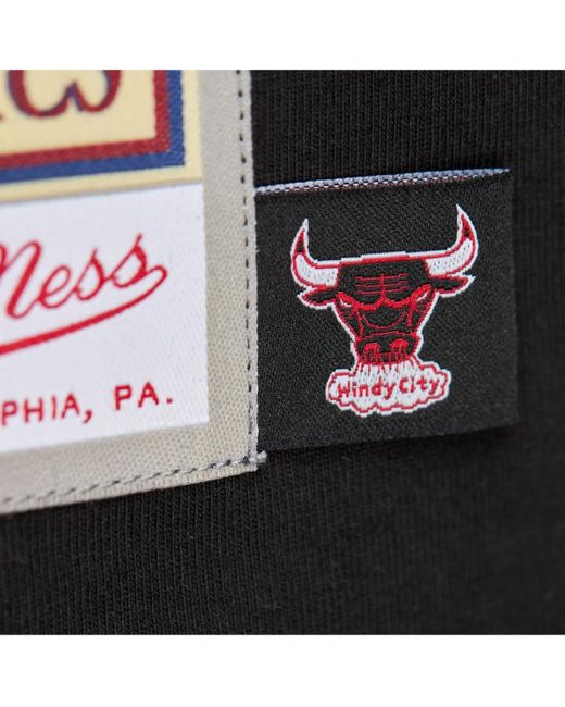 Mitchell & Ness Black Chicago Bulls Hardwood Classics Contrast 2k Graphic T-shirt for men