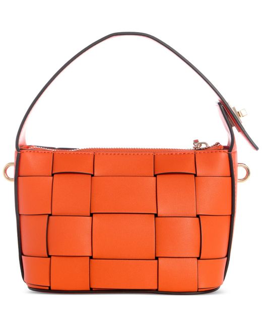 Guess Orange Maylee Mini Woven Hobo Bag