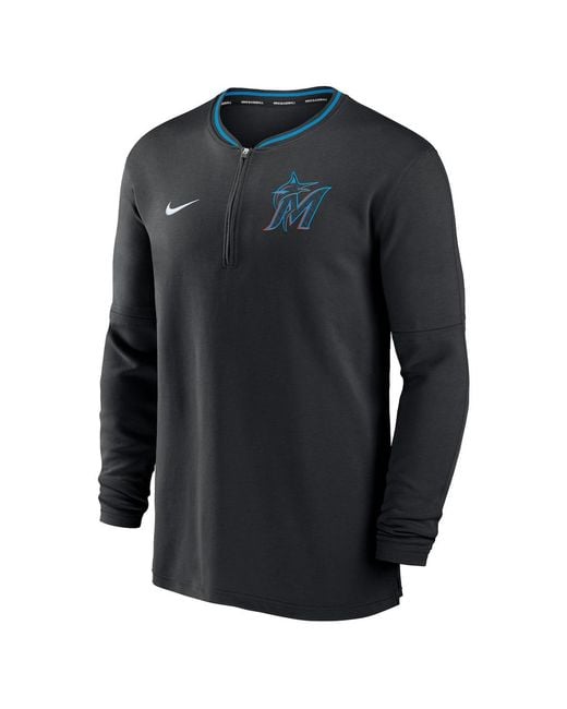 Nike Blue Miami Marlins Authentic Collection Performance Half-zip Top for men