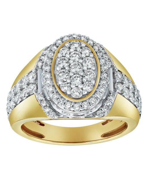 LuvMyJewelry Metallic Ice Bowl Natural Certified Diamond 2.01 Cttw Round Cut 14k Gold Statement Ring for men