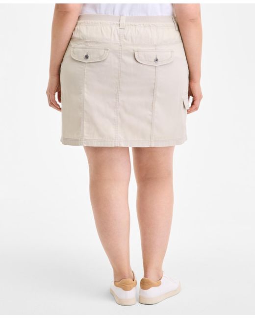 Style & Co. White Plus Size Zig Zag Mini Skirt