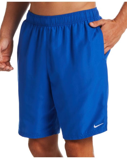 Nike Blue Big & Tall Essential Lap Dwr Solid 9" Swim Trunks for men