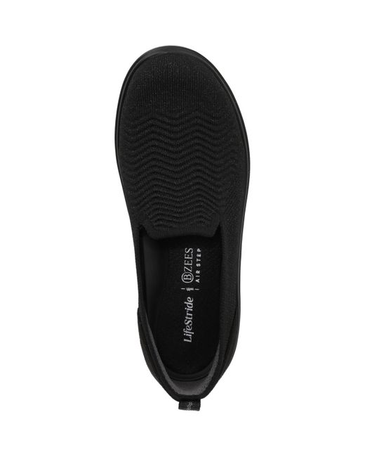 LifeStride Black Boulevard Washable Round Toe Slip Ons