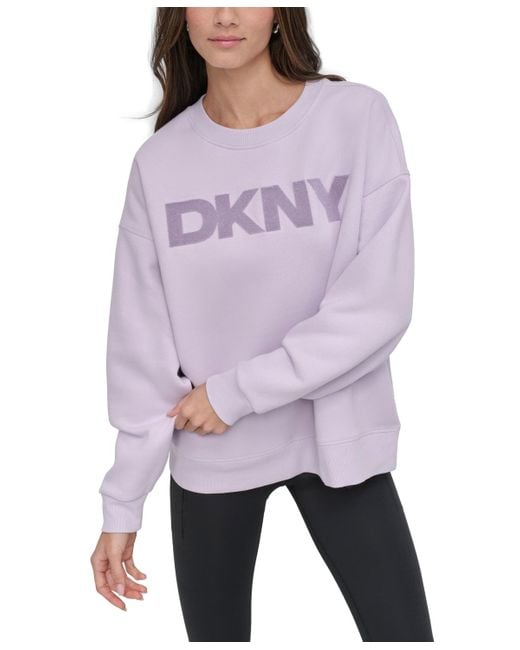 DKNY Sport Velvet-logo Sweatshirt | Lyst