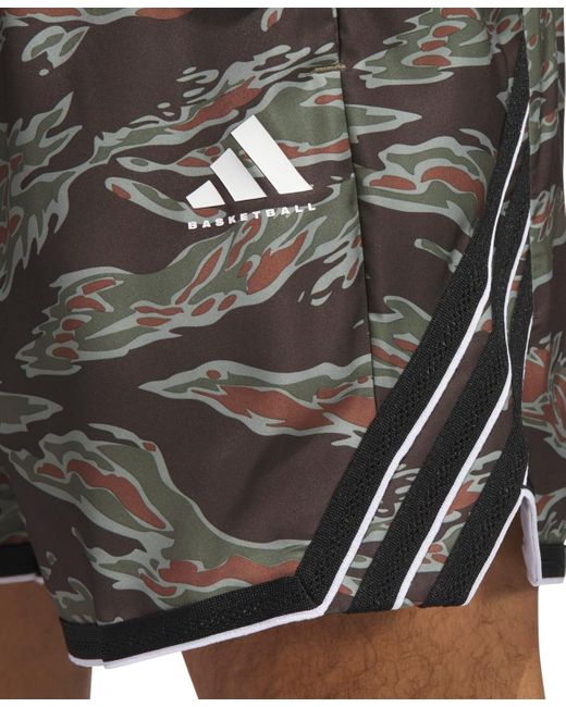 Adidas Gray Crazy Lite Allover Printed Basketball Shorts for men