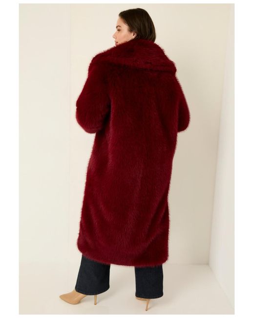 June + Vie Red June + Vie Plus Size shaggy Faux Fur Coat