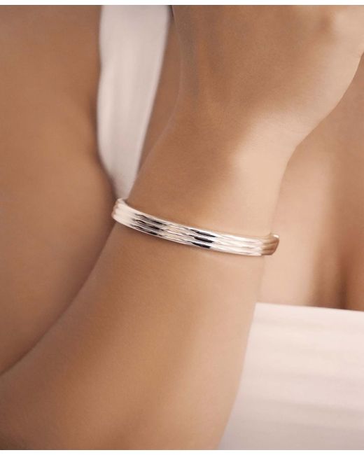 Ettika White Etched Stacking Bangle