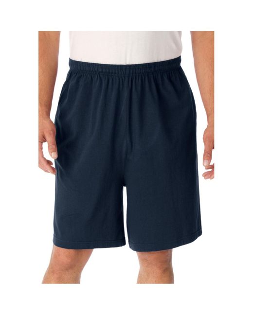 Kingsize Blue Big & Tall Lightweight Jersey Shorts for men