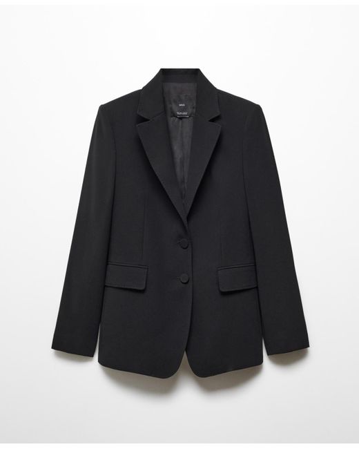 Mango Black Straight-fit Suit Blazer