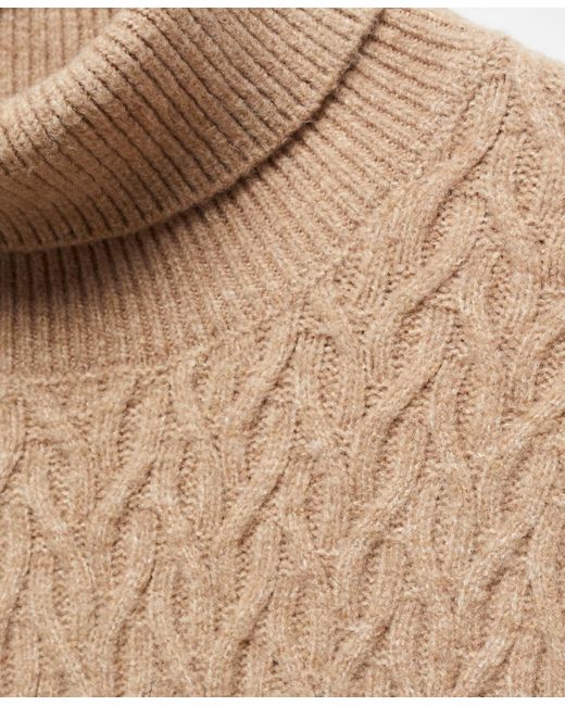 Mango Natural Braided Turtleneck Sweater for men