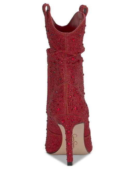 Jessica Simpson Red Evgena Stiletto Western Booties