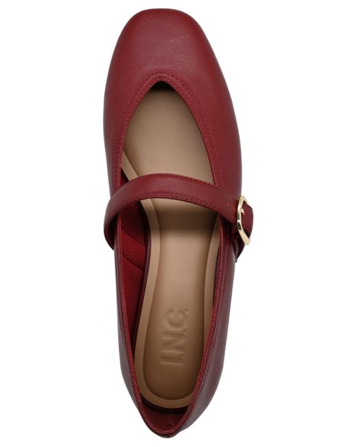 INC International Concepts Red Lannettee Mary Jane Flats