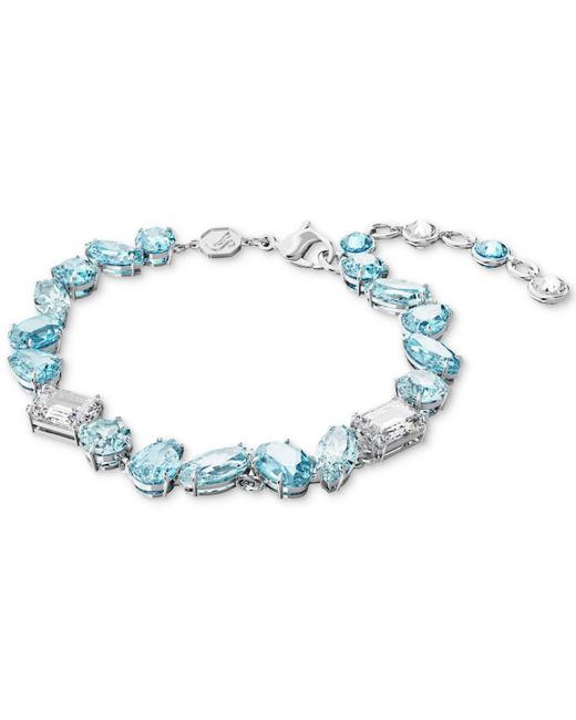 Swarovski Silver-tone Gema Mixed Cut Bracelet in Blue | Lyst