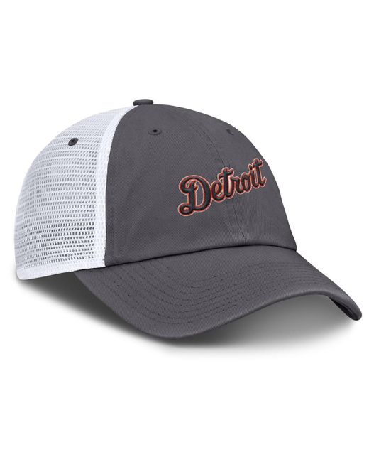 Nike Gray Detroit Tigers Wordmark Club Adjustable Trucker Hat for men