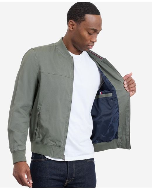 Tommy Hilfiger Gray Collared Bomber Jacket for men