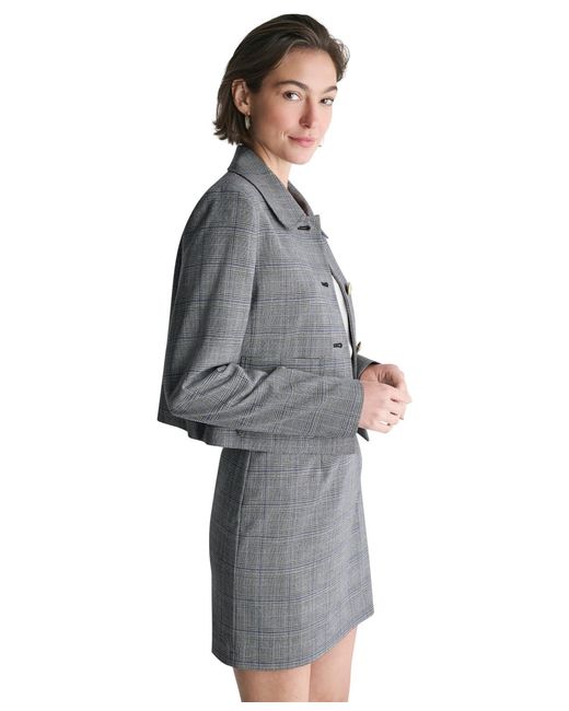 BCBGMAXAZRIA Gray Four-button Round-collar Jacket