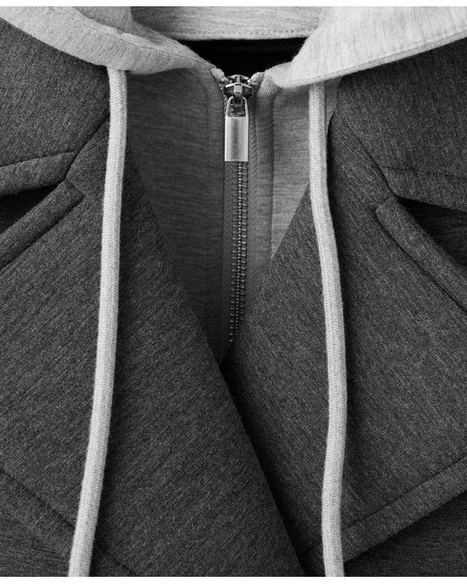 Mango Black Combined Hooded Jacket
