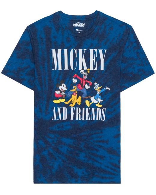 Hybrid Blue Mickey Friends Wash Graphic T-shirt for men