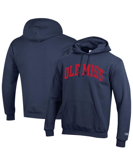 Champion Blue Ole Miss Rebels Basic Arch Fleece Pullover Hoodie for men