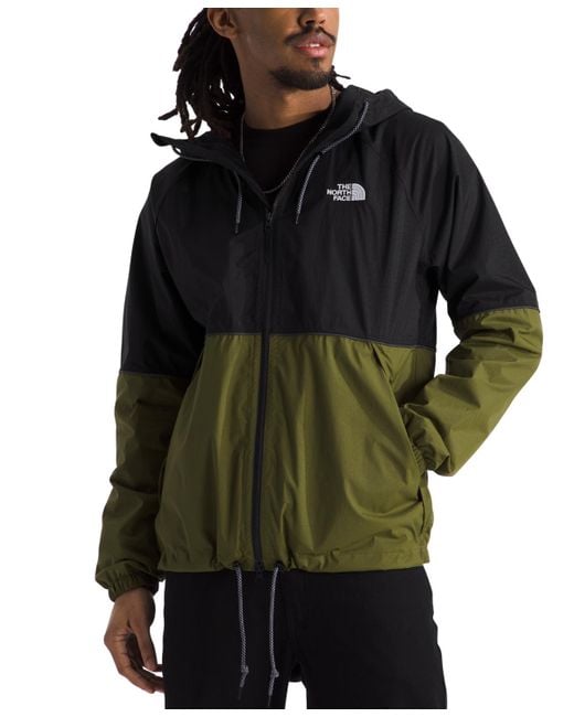 The North Face Green Hooded Antora Logo Rain Jacket for men