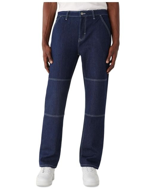 Frank And Oak Blue Nolan Straight-fit Seamed Jeans for men