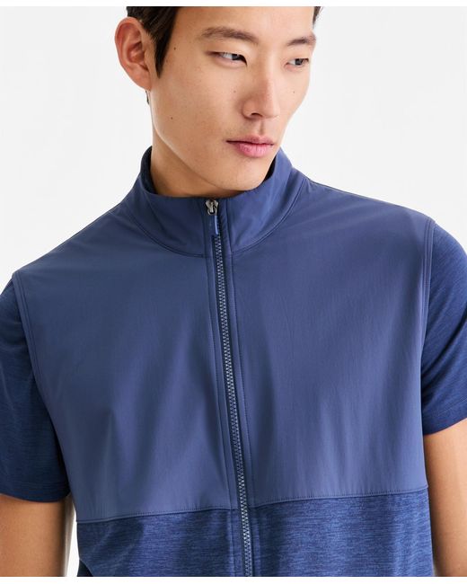 Alfani Blue Knit Performance Vest for men