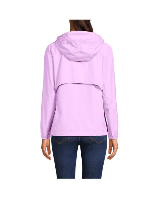 Lands' End Purple Packable Water Resistant Upf 50 Windbreaker Jacket