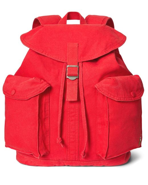 Polo Ralph Lauren Red Flap-top Canvas Backpack for men