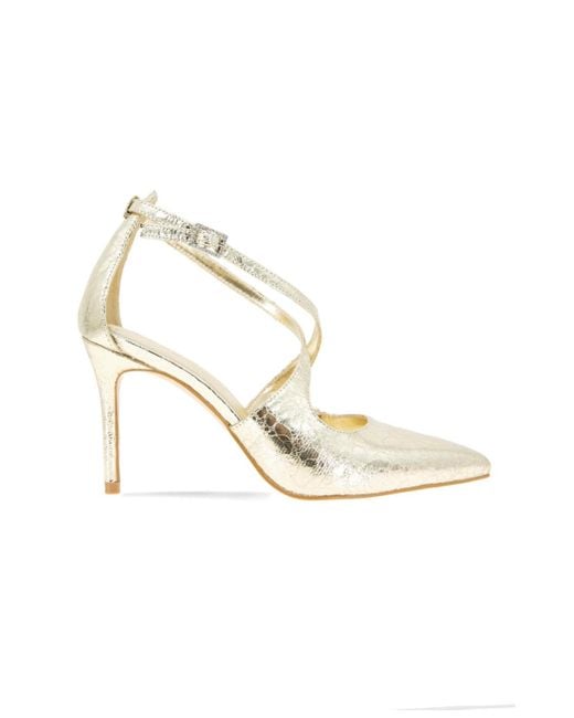 BCBGeneration Metallic Bromi Criss-cross Strappy Pumps