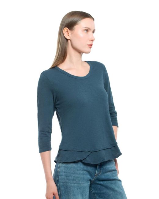 Wilt Blue Sleeve Mock Layer Tee
