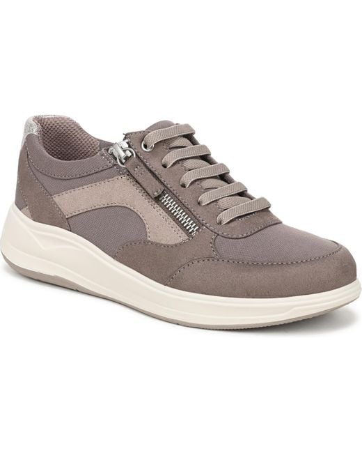 LifeStride Gray Teamplayer Washable Round Toe Slip On Sneakers