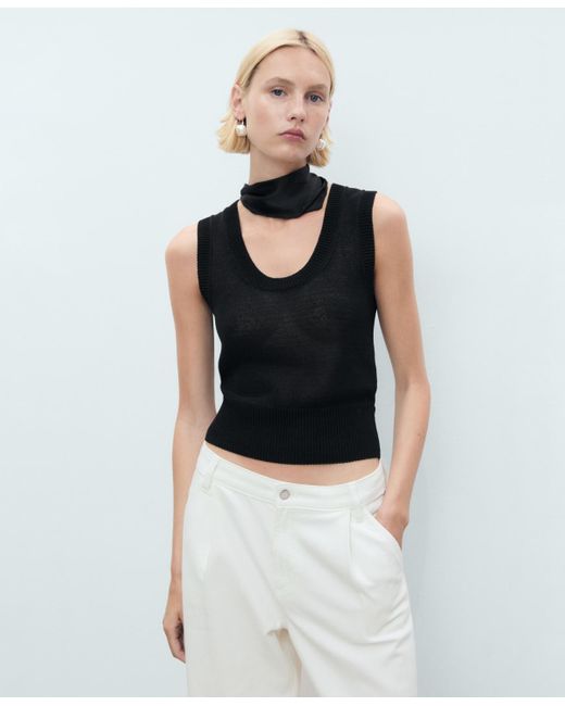 Mango White Wide Leg Pleated Jeans