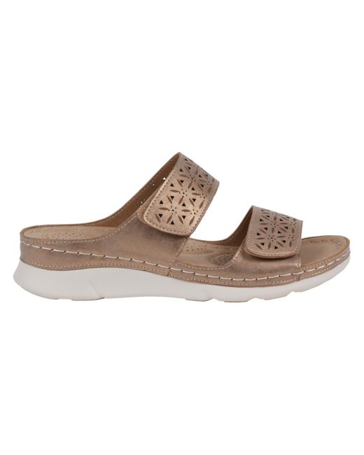 Gc Shoes Brown Verna Adjustable Double Strap Footbed Sandals