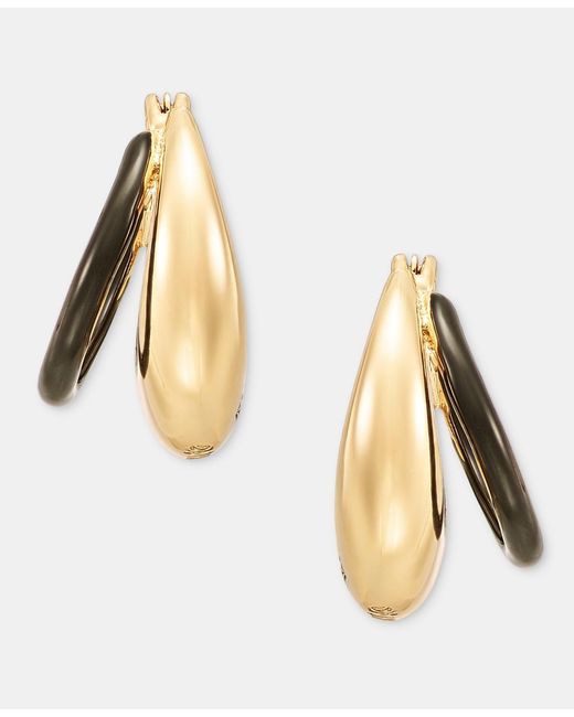 DKNY Metallic Puffy Split-hoop Earrings
