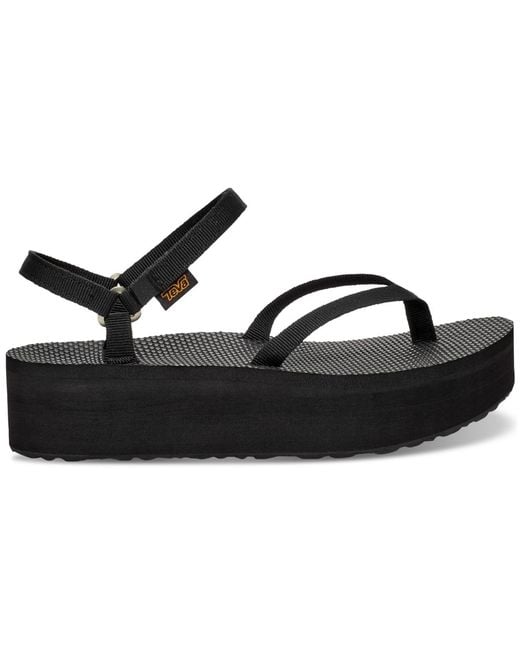 Teva Black Flatform Slim Sandals