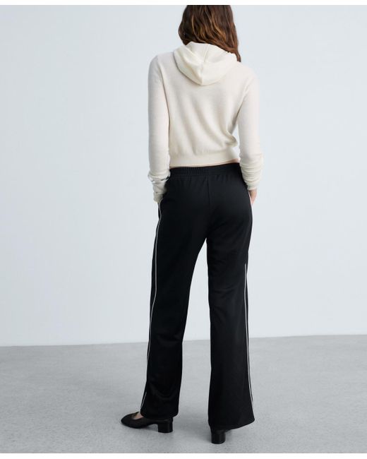 Mango Black Contrasting-stripe jogger Pants